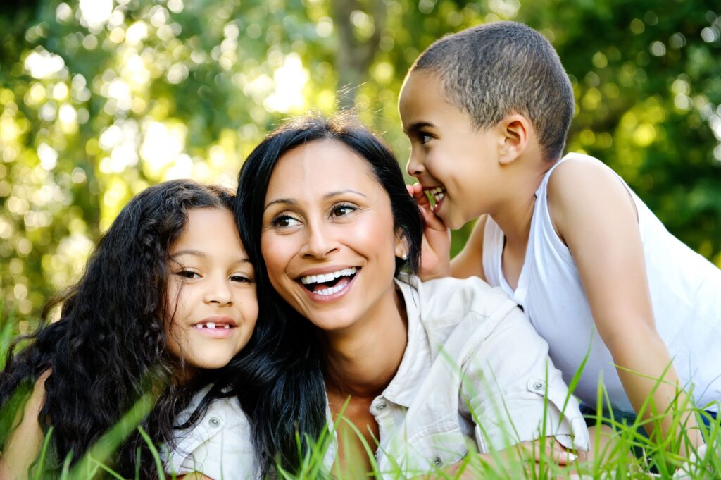 Woman with her family